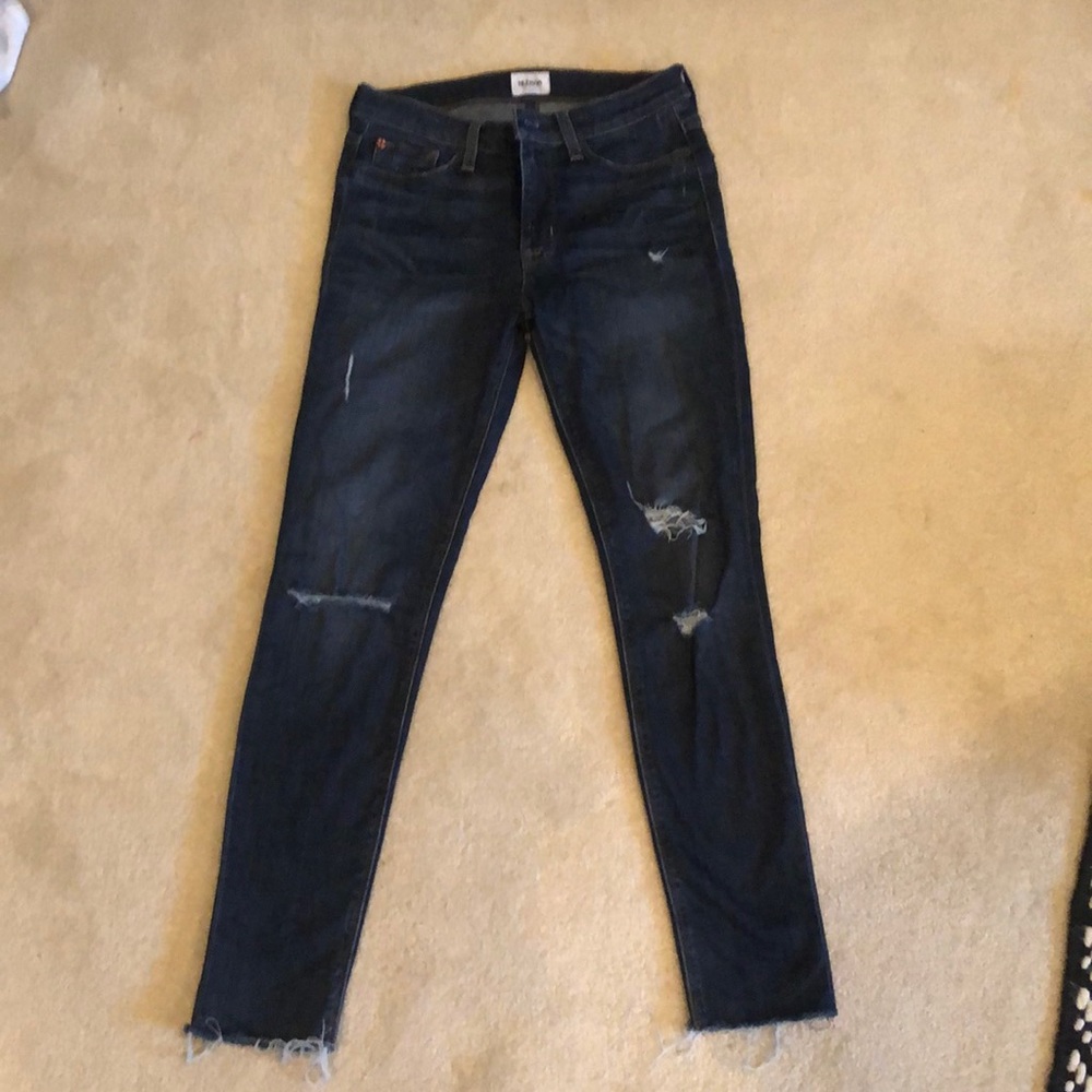 Hudson Nico Distressed Midrise Ankle Raw Hem Jean